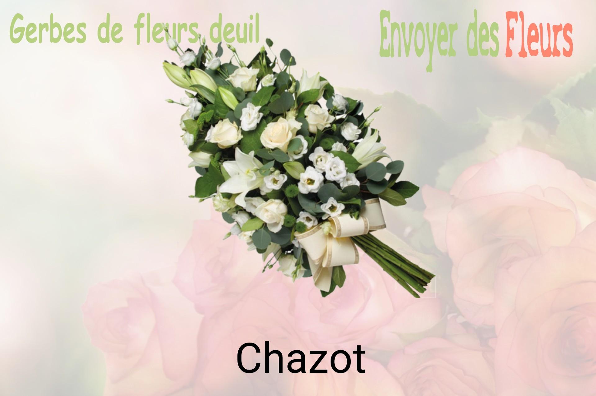Gerbe de fleurs de deuil livrée à Chazot